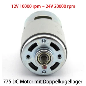775 DC Motor 12V/24V 10000/20000 rpm hochgeschwindigkeits mit Doppelkugellager - Bild 1 von 7