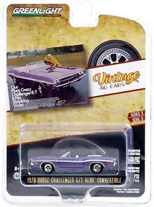 Dodge Challenger R/T 1970 Ad Cars Series 3 de colección 1:64 luz verde - Imagen 1 de 1