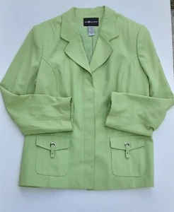 Vintage Sag Harbor Blazer gefüttert limettengrün silber Akzente Gr. 16 - Bild 1 von 5
