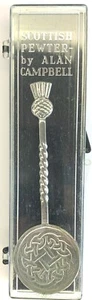 Gehäuse Alan Campbell schottischer Zinn keltischer Knoten & Distel Löffel (R2) - Bild 1 von 3