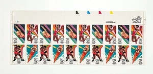 US 1983 SCOTT #2048-51 SUMMER OLYMPICS 20C PLATE BLOCK OF 20 STAMPS - MNH OG - Picture 1 of 2