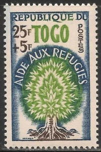 Togo #B15 (SP4) VF MLH 1960 25fr + 5fr Uprooted Oak Emblem / World Refugee Year - Picture 1 of 1