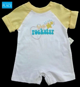 NWT THE CHILDREN'S PLACE Baby Boys Yellow & White Romper(Size 0-3 Months) NEW - Picture 1 of 2