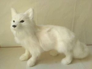 lindo juguete de zorro simulación de pie precioso zorro blanco muñeca regalo unos 35x22cm - Imagen 1 de 6