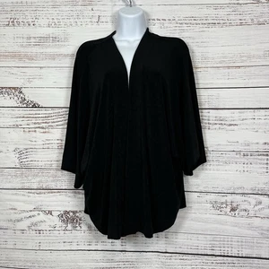 Chico’s Travelers Jacket Women’s Size 2 Large Black Acetate Crop Dolman Sleeve - Picture 1 of 11