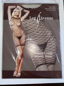 Leg Avenue Fencenet Long Sleeves Dress “black Color” 90-160 LBS Style 8844 - Picture 1 of 2