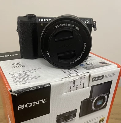 Sony Alpha A5100 Mirrorless Digital Camera with 16-50mm Kit Lens (Black) BOXED - Image 1 of 4