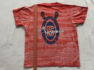 Vintage 90s Syracuse University Orangemen Lacrosse T Shirt Brine Small Youth XL - Picture 1 of 3