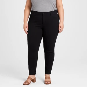 EUC m jeans by maurices Mid-Rise Skinny Pants Size L Short Black - W54 - Picture 1 of 8
