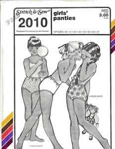 Bragas tejidas elásticas y cosidas 2010 con patrón de costura para niñas en 2 estilos talla de cadera 20-27 - Imagen 1 de 4