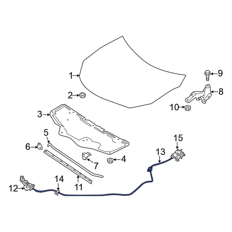 For Nissan Sentra 2018-2019 Nissan 656203RA0A Front Hood Release Cable Foto 1 de 1