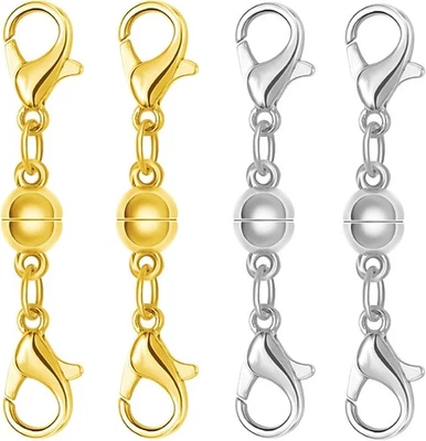 Cierres y cierres magnéticos para collar, cierre magnético de plata de ley S925 convo Foto 1 de 4