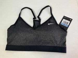 Sujetador acolchado NIKE Indy Dri-Fit. Negro con especificaciones plateadas. Talla M. #AA2106. Orig. $45. NUEVO - Imagen 1 de 11
