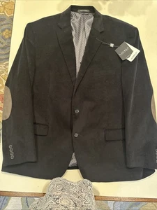 RALPH LAUREN Black Corduroy Blazer Sport Coat Jacket 50R Arm Elbow Patch New - Picture 1 of 13