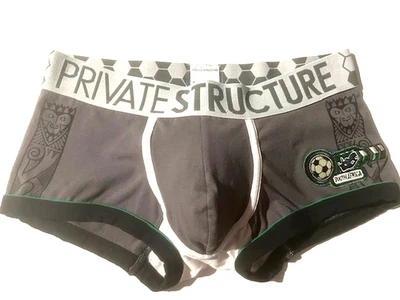 New STRUCTURE Mens Grey Cotton South Africa Ringer Trunk Brief  sz M - Image 1 of 4