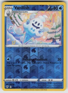 Vanillish Reverse Holo Non Comune SWSH03: Darkness Ablaze 046/189 Pokemon - Foto 1 di 2