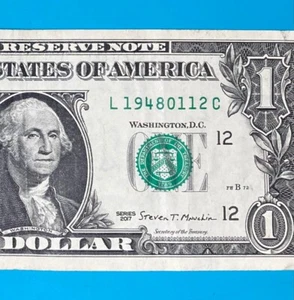 1948 January 12 (L 19480112 C) BIRTHDAY Note $1 One Dollar Bill - Picture 1 of 4