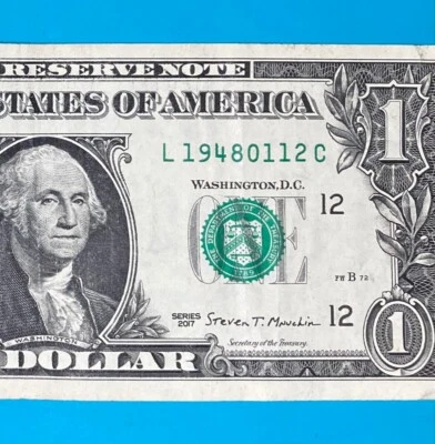 1948 January 12 (L 19480112 C) BIRTHDAY Note $1 One Dollar Bill - Image 1 of 4