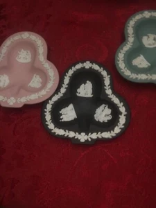 Vintage Wedgwood Rare Jasperware Rare Pink Black And Ce Green Club Lot Of 3 - Picture 1 of 12