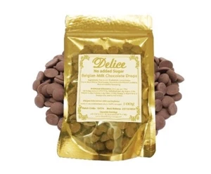 Delice No added Sugar Belgian Chocolate Drops - Sugar Free - Diabetic - Keto - Picture 1 of 6