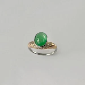 【KATHY JADE】【Best Buy】Icy Emerald Green Jadeite Jade Ring《US SIZE:7》《Grade A》 - Picture 1 of 1