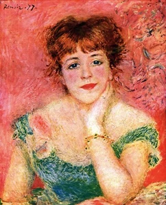 Portrait of Jeanne Samary by Pierre-Auguste Renoir Giclee Print Repro on Canvas - Picture 1 of 1