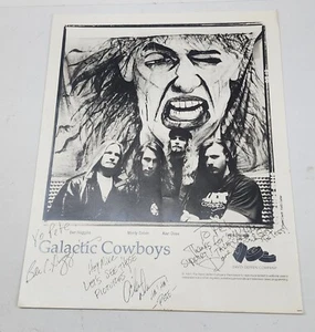 1991 handsigniertes Galactic Cowboys Heavy Metal Band Original Pressefoto RAR - Bild 1 von 7