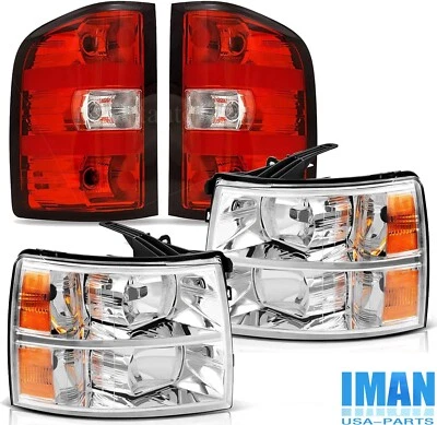 Chrome Housing Assembly Headlights With Taillights For Chevy Silverado 2008-2013 - Image 1 of 4