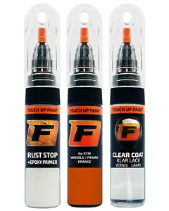 for KTM ORANGE FRAME WHEELS Touch up paint Pen Kit Brush Scratch Rims Repair - Picture 1 of 9