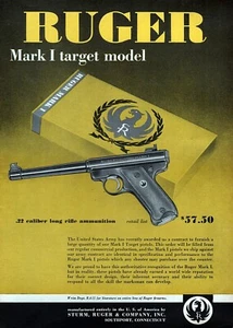 1956 Ruger Mark I Target Pistol Original Print Ad - Picture 1 of 1
