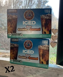 2 Pz The Original Ciambella Caffè Iced Duos Biscotti e Caramello 24 CT BB 8/2025 - Foto 1 di 2