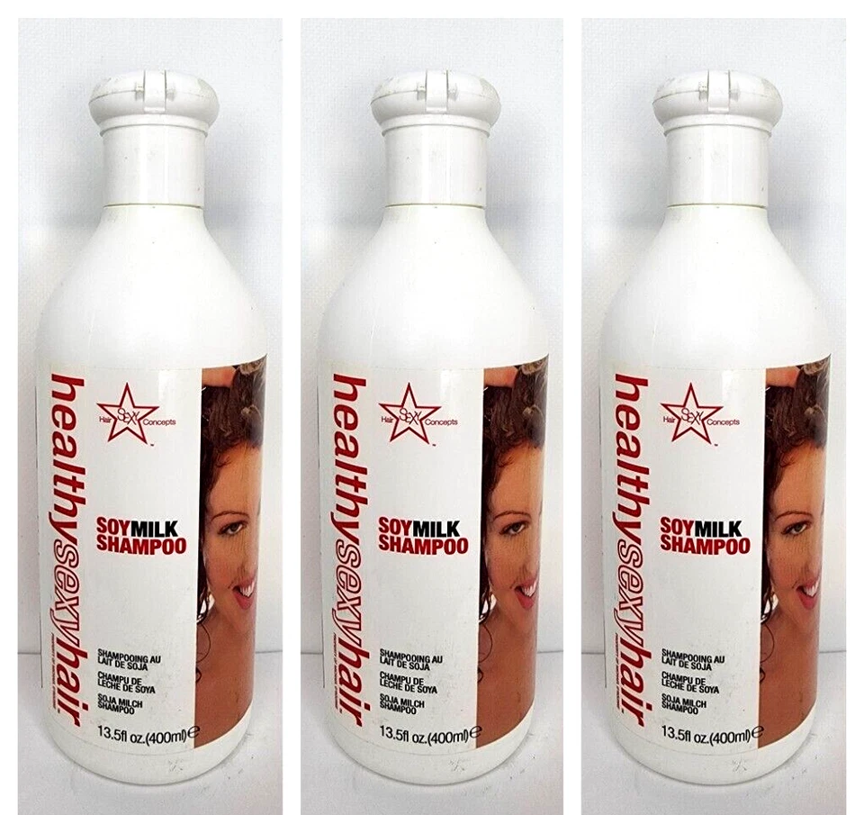 3 Healthy Sexy Hair SOY MILK SHAMPOO 13.5 oz Each (215) - Image 1 of 1