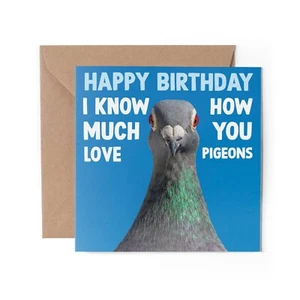 1 x Blank Greeting Card - Happy Birthday Pigeon Birds Animal Sarcasm Gift #79786 - Picture 1 of 2