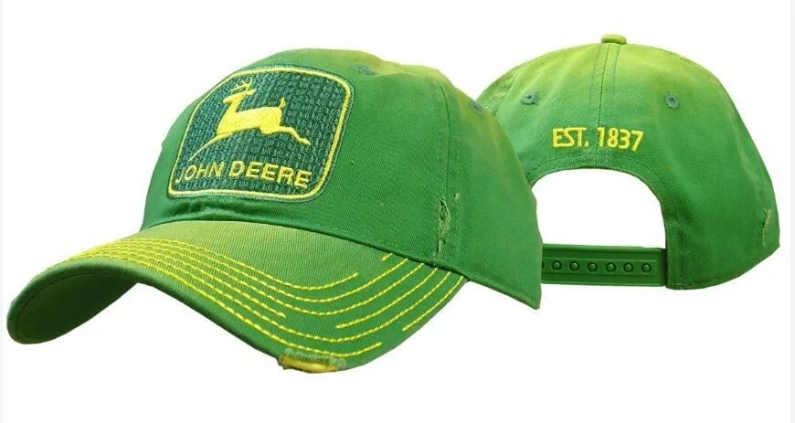 JOHN DEERE vintage Cap Kappe Grün Logo Schirmmütze Baseballkappe Truckercap