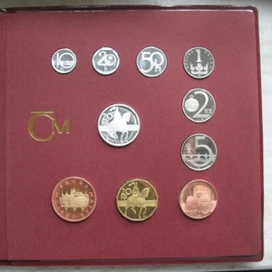 Czech Republic 1998 Proof Set 9 Coins with Silver Medal Mintage 2500sets - Picture 1 of 6