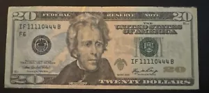 2006 Federal Reserve $20 dollar Bill FANCY SERIAL NUMBER! 98.9 Cool Index - Picture 1 of 2