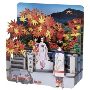 3D puzzle Paper Craft-Shadowbox Arashi-yama (Togetsu-kyo Bridge Autumn Foliage) - Picture 1 of 8
