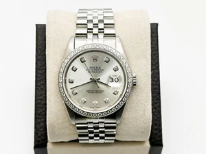 Rolex Datejust 16014 Silver Diamond Dial and Bezel Stainless Steel Jubilee Band - Picture 1 of 5