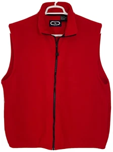 Vintage Three Rivers Mens Fleece Vest Size XL Red Full Zip High Collar Excellent - Picture 1 of 11