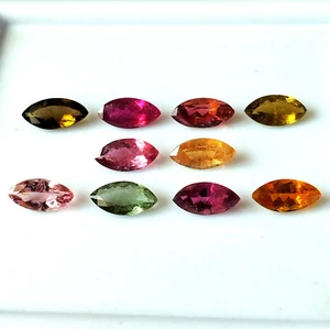 3.5X7 mm Pear Natural Faceted Multi Color Tourmaline Wholesale Gemstone 10 Piece - Picture 1 of 6