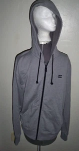 MEN'S GUYS BILLABONG ZIP-UP FLEECE HOODIE HEATHER GRAY LOGO NEW $59 - Picture 1 of 1