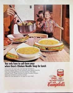 VINTAGE 1960s Print Ad ~ Campbell's Chicken Noodle Soup ~ You only have to... - Picture 1 of 1