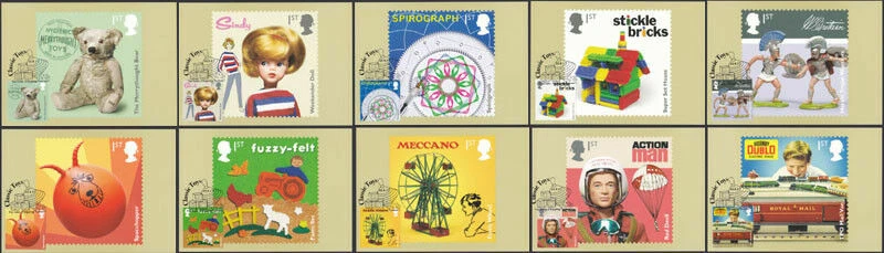GB 2017 Classic Toys x 10 1st PHQ postcards First Day of Issue Toy Lane postmark - Image 1 of 1