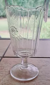 Antique Circa 1880s Campbell Jones Rose Sprig Celery Crystal Footed Glass Vase - Picture 1 of 6