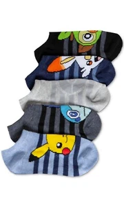 5pairs Pokemon No-Shows Socks for the Boys fits shoe size 3.5-7.5 Unused item. - Picture 1 of 5