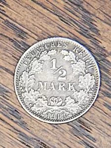 Germany Empire 1/2 Mark 1918 A Wilhelm II WORLD .90 Silver Coin LOT L.L - Picture 1 of 6