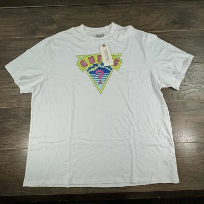 Vintage Guess Originals Shirt Mens White Graphic Triangle Logo-READ - Image 1 of 4