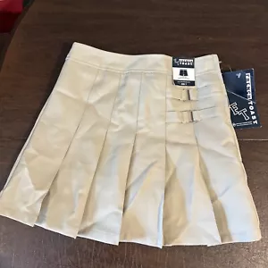 French Toast Skort Scooter Girl Uniform Khaki Pleated As 7 Mini Skirt Skort NWT - Picture 1 of 6