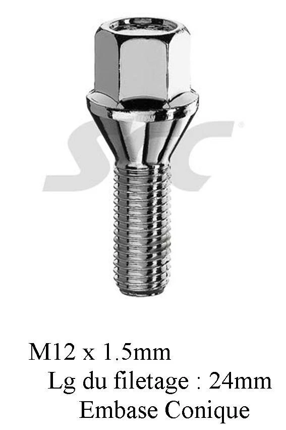 SCC FAHRZEUGTECHNIK Boulon de roue Boulon De Roue & Écrou De Roue M1215KE24S