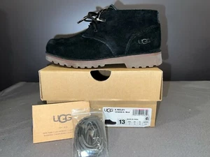 BRAND NEW UNWORN UGG K REILEY Classic Black Suede Boots US 13 Boys 1016056 - Picture 1 of 9